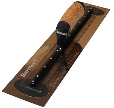 Barnwell Cazzuola per intonaco in acciaio inox con manico in sughero dorato (27,9 cm - 45,7 cm x 10,2 cm di larghezza)