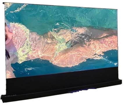 QIUYMGFG Projection Screens 120-150 Inch ALR Projector Screen 0.85 Gain T Prism Motorized Floor Rising Projector Screen smart home(135 White housing)