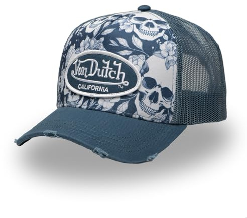 Von Dutch Casquette Homme & Femme, Trucker Print, Bleu 02