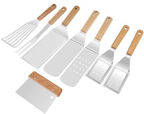Set di Utensili per Barbecue, Pala per Barbecue in Acciaio Inox per Esterni, Piastra in Ferro, Pala per Barbecue, Set per Barbecue