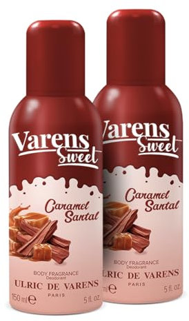 ULRIC DE VARENS - Body Fragrance Varens Sweet Caramel Santal - Oriental Et Gourmand - Parfum & Déodorant Femme 2-en-1 - Vaporisateur - Spray - Lot de 2 x 150 ml