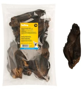 Boomy - Grandes oreilles de bœuf avec fourrure - Friandises naturelles pour chiens allergiques - Snack sain à mâcher - 10 pièces