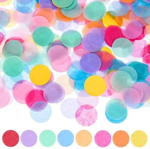 8000 Stück Konfetti Geburtstag, Confetti Dekoration, Konfetti Groß, 2.5cm Mehrfarbig Runde Streudeko Tischdeko Hochzeitskonfetti für Geburtstag Hochzeit Party Bierfest Dekoration(80g)