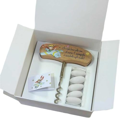 Regalami.Shop Set 4 Bomboniere Piccolo Principe Complete di Scatola, Portaconfetti e Biglietto Coordinato. (4, picc)