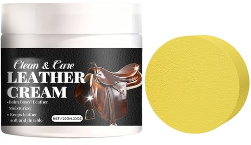 Creme De Cirage Et Renovation Pour Cuir De Maison, 120g Previent Les Fissures Et Le Craquelement, Crème À Polir Le Cuir Pour La Maison, Pour Sièges Auto, Canapé, Fauteuil, Tête de Lit, Sacs, Vestes, C