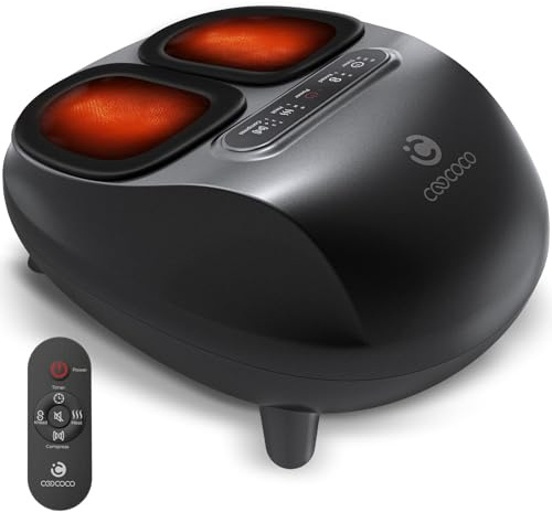 CooCoCo ABS Fussmassagegerät elektrisch mit Wärme & Fernbedienung | Shiatsu Fußmassagegerät mit Kompression, massagegerät für füße, Geschenk für Frauen & Männer
