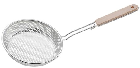 TOVINANNA Cucchiaio Colino in Acciaio Inox Griglia di Scarico Olio, Mestolo Bucato per Cucina Domestica, Accessorio Cucina per Carne e Patatine Fritte