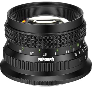 PERGEAR 50 mm F1.4 helformatobjektiv för L Mount-kameror (svart | Stor bländaröppning, filmliknande porträttobjektiv, 46° bildvinkel, kompakt och lätt, mjuk bokeh