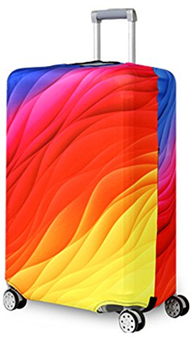 YEKEYI Reise Suitcase Protector Reißverschluss Koffer Abdeckung Waschbar Drucken Gepäck Abdeckung 18-32 Zoll (red, L(for26-28 inch Luggage))