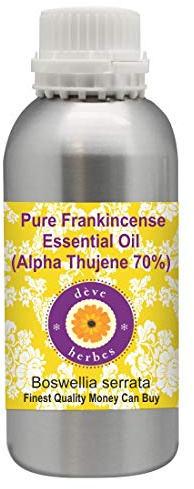 Deve Herbes Pure Frankincense Olio Essenziale (Alpha Thujene 70%) Boswellia Serrata 100% Natural Therapeutic Grade