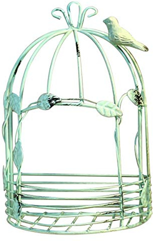 TentHome Pflanzkorb hängend Metall Blumenkorb Wandkorb Pflanzen Wandtopf Vintage Wandtopfhalter Wandblumenhalter Blumentopf Blumenregal draußen Landhausstil Wanddeko Garten M, antikes grün