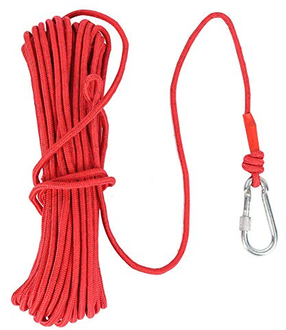 20M Corde De Récupération Forte Traction Corde De Secours Avec Mousqueton Pour Pêche Camping Randonnée Chasse Au Trésor