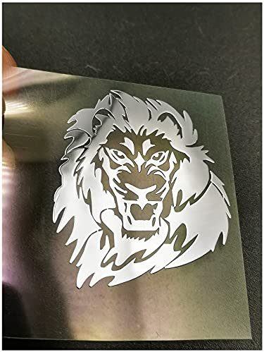 HUARONG 2pcs Metal Lion Badge Chrome Decal Logo Signs Mobile Phone Cellphone Laptop Ipad Case Cover Box Skin Stickers (Silver)