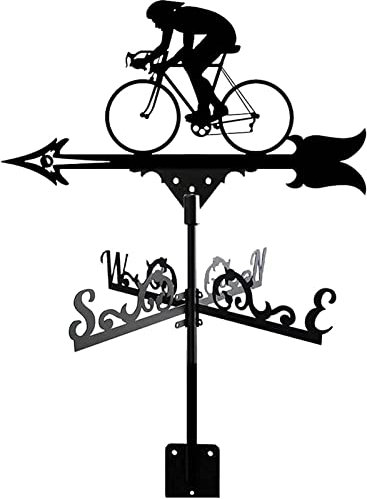 Metal Nostalgie Retro Wetterhahn,Glücklicher Camper Silhouette Windfahne,Windrad Garten Metall Dekoration,Wind Richtung Anzeige Kit,Fürs Dach Garten Deko Marathon,50 * 35CM