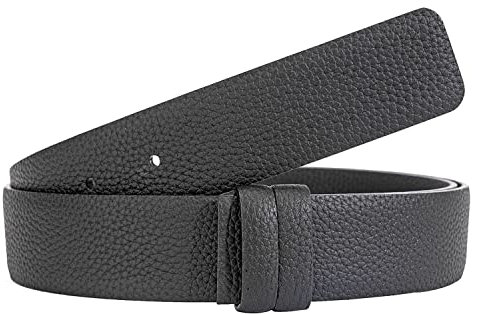 titiroa Ersatz-Gürtelriemen Wendegürtel aus echtem Leder Breite 34MM Length 100CM Schwarz/Schwarz