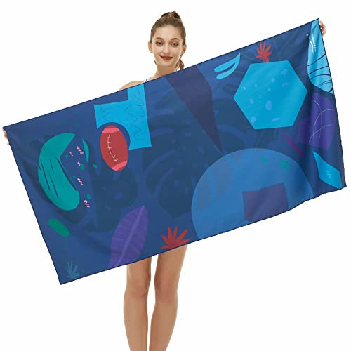 CHARS Mikrofaser Strandtuch XXL Campingtuch Schnelltrocknendes Handtuch Sandfrei Ultraweiches 2-seitigem Musterdruck Reisehandtuch Kompaktes und leichtes Saunatuch Fitness(80×160cm)