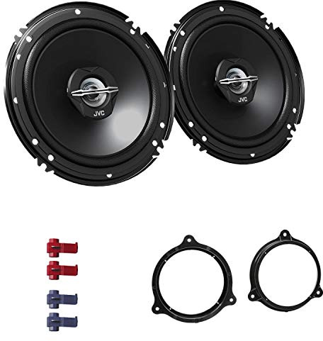JVC CS-J620X Auto Lautsprecher 16,5 cm mit Einbauset passend für Nissan Micra 2003-2010 Türen vorne/hinten 600 W 165mm 2 Wege Koax