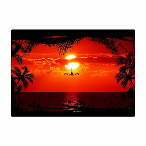 Vero Home 18348 Glas-Schneidebrett | Motiv Natur Flug am Abend | rutschfest, kratzfest und lebensmittelecht | Maße: 39 x 29 cm