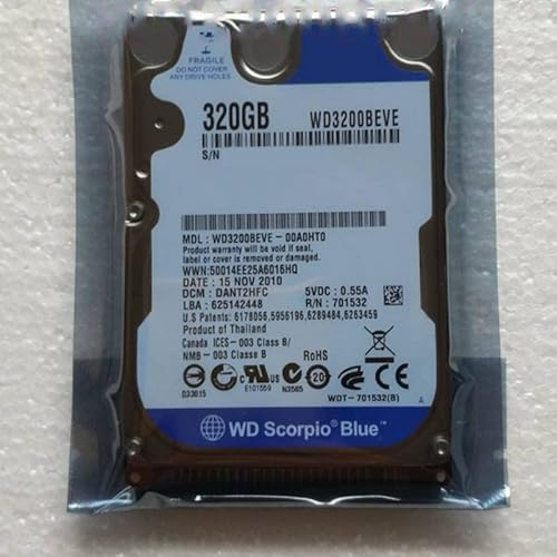 MIDTY HDD für 320 GB 2,5 Zoll IDE 8 MB 5400 U/min 9,5 mm für interne HDD für Notebook HDD für WD3200BEVE