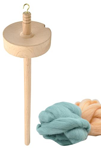 Pomrone Quirl Drop Spindel | Drop Spindel Holz Top Quirl,Quirl-Holzspindeln mit Metallhaken für Anfänger beim Nähen, Weben, Stricken, Häkeln