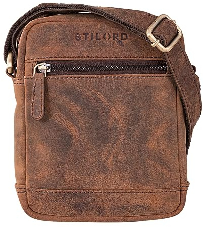 STILORD Björn Kleine Herren Tasche aus Echtleder Umhängetasche für Männer Moderne Crossbody Bag für Freizeit Festival City Vintage Taschen aus Leder Farbe:Colorado - braun