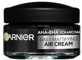 Garnier Crema Opacizzante 3-in-1, Per Pelli Grasse e Con Imperfezioni, Idratazione e Controllo del Sebo, Arricchita con AHA, BHA e Carbone, Pure Active Air Cream, 50 ml