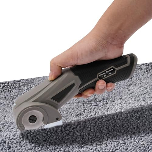 biniliubi Elektrische Schere, Kartonschneider, kabellos, Stoffschere, tragbar, wiederaufladbar, Leder, Papier, Teppich, Stoff, rund, Messer, Schere, Klinge, Durchmesser Teppich, Papier, Jeans