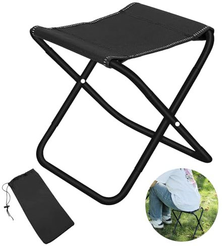 Camping Hocker, Tragbar Leichter Klapphocker, Mini Outdoor Klappstuhl, Angelhocker für Camping, Angeln, Picknick, Reisen und Wandern