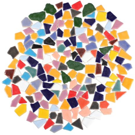 OUNONA 400g Irreguläre Keramik-mosaikfliesen Für Kunsthandwerk Bunte Mosaiksteine Zur Kreativen Gestaltung Von Schmuck Vasen Und Mehr