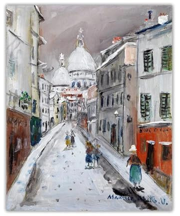Gnvkd Ecbxz Maurice Utrillo Poster Il Sacro Cuore Pittura su Tela Arte Moderna della Parete Maurice Utrillo Stampe Estetica Immagine per la Decorazione Domestica 40x60cm Senza Cornice