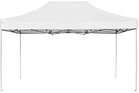 Pavillion Pavillon Pergola Küchenzelt - Profi-Partyzelt Faltbar Aluminium 4,5x3 m Weiß für Terrasse Camping Party Events