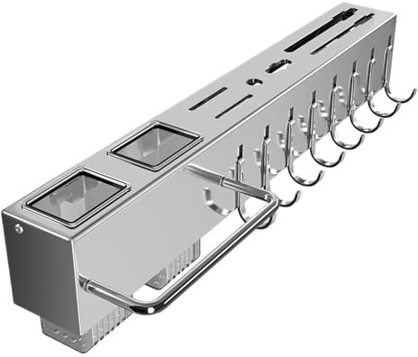 Bsbkoj Kitchen Utensil Halter, selbstklebende Küchenleiste, 50 cm, Küchenutensili-Halter, Edelstahl, selbstklebende Utensil Schiene, Wandmontage, Küchenutensili-Organizer, Küchenutensili-Halter