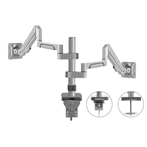 Supporto per monitor Supporto per pc, Supporto for doppio monitor adatto a schermi max da 32 pollici, 4,4-19,8 libbre, supporto da scrivania con braccio for doppio monitor completamente regolabile, 75