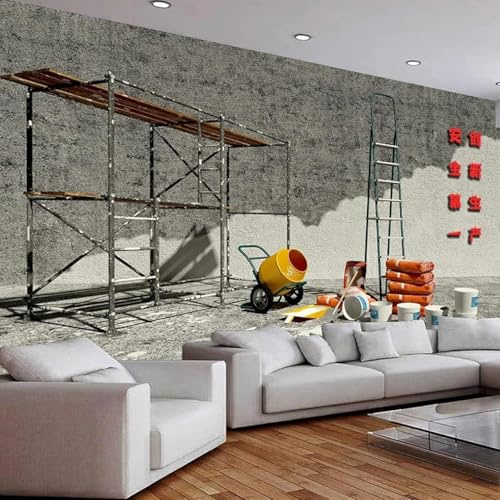 Stereo Vintage Industrie Baustelle 3D Tapeten Home Esszimmer Fototapete Effekt Wohnzimmer Schlafzimmer Kinderzimmer-150cm×105cm