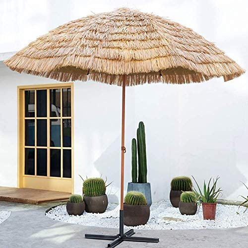 Garden parasols Parasols Beach Straw Parasol Outdoor Waterproof Sun Shade for Garden Pool Patio Umbrellas Round with Tilt Function Outdoor parasols
