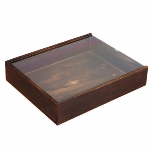 Schattenbox 12.2x8.7 '' Shadow Box Frame Natürliche Holzboxen Display Hülle freistehende oder wandmontierte Speicher für Weinkorken Blumen Medaillen Tickets Display Home & Bar Dekor