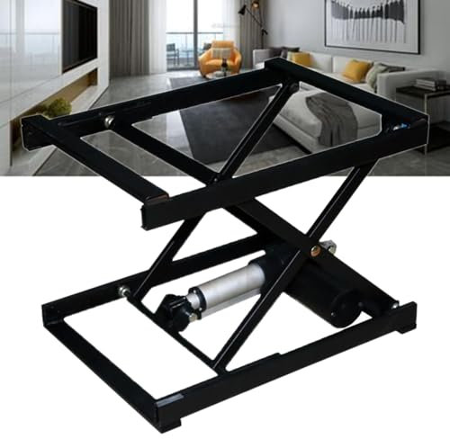 Elektrischer Couchtischlift mit Fernbedienung, höhenverstellbare Scherenhebebühne Eisenhalterung, dynamische Tragkraft 60 kg, ideal für den Esstisch zu Hause