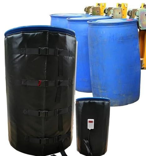 Metal Oil Drum Heater - 55 Gal Electric Heating Jacket, Adjustable Temperature 0-150℃, Oxford Cloth Top Cover for Efficient Heating of Oil Drums﻿