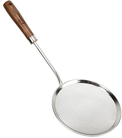 Schiumarola Intrecciata per Cucina – Cucchiaio Forato Resistenti e Durevole per Filtrare Olio e Frittura – Sicuro e Facile da Pulire – Utile Accessorio per Preparazioni Fritte Casa (L)
