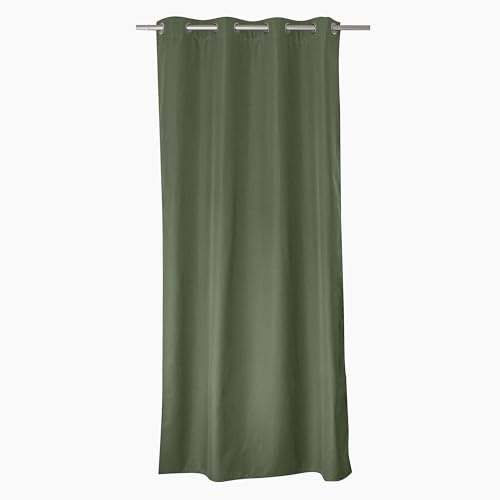ED ENJOY HOME Rideau Thermique Occultant Vert Gris 135×240 cm, Œillets Métal, Anti-Chaleur, Anti-Froid, pour Chambre et Salon