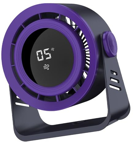 PENCHEAK Ventilatore da tavolo piccolo con display digitale, per camera da letto, ufficio, raffreddamento ad aria, struttura in polipropilene, adatto per camera da letto o scrivania esterna