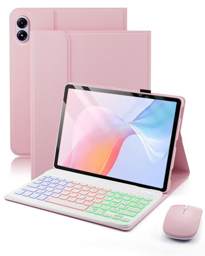 Pour Xiaomi Redmi Pad 2 Pro (2025)/Xiaomi Redmi Pad Pro(2024)/Xiaomi Poco Pad(2024) 12.1 Pouces Coque Étui Avec Bluetooth sans fil Français (AZERTY) Clavier Rétroéclairé Souris Backlight Keyboard Case