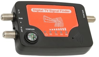 Medidor de buscador satélite TV Digital portátil con brújula y Alarma - Detector Intensidad señal for Antena Alta sensibilidad