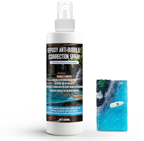 Spray Anti-Burbujas para Resina Epoxi, Spray Corrector de Resina Epoxi Antiburbujas, Accesorios para Arte en Resina y Mesas Río - Elimina las Burbujas Aire Superficies Forma Fácil y Eficaz, 200ml