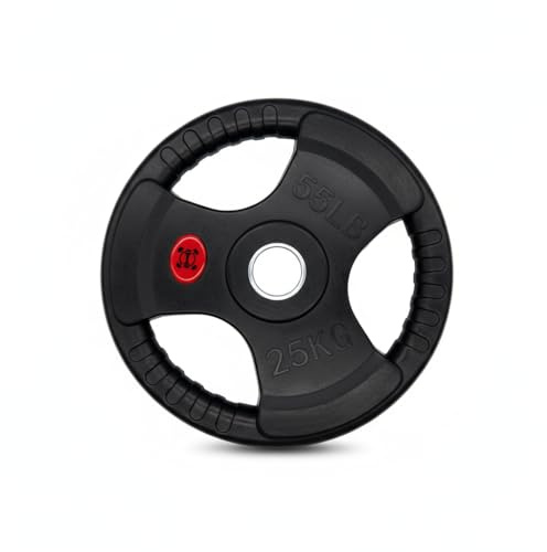 GYM DISTRICT Hantelscheiben 50mm - Fitness-Gewichte für jede 50mm-Olympia-Hantelstange - Gusseisen, gummiert, praktische Griffe - Ideale Trainingsgewichte für dein Home Gym (25 kg (1x 25kg))