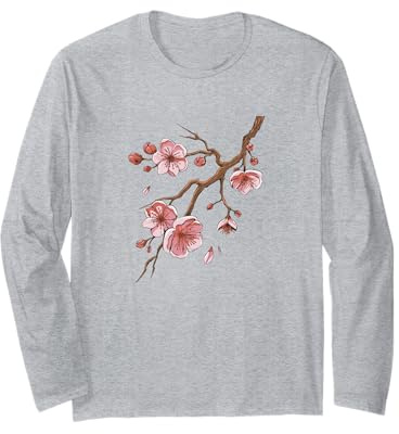 Sakura Fiori di ciliegio Festa di Primavera Giappone Maglia a Manica