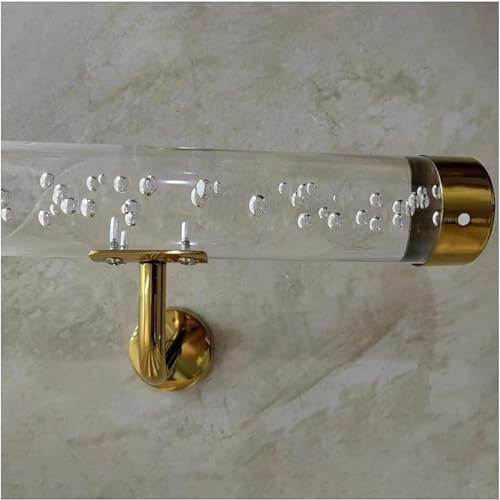 Pasamanos de cristal transparente para escaleras, pasamanos de acrílico transparente para escaleras de interior con soportes, barandilla de soporte antideslizante para ancianos, niños, discapacitados