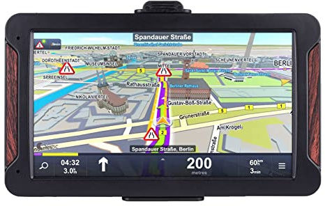 Hd Coche GPS Navegación 8g + RAM128-256MB + Pantalla resistiva + Bluetooth -Av + Último Mapa de Europa + Camión GPS Navegadores(ResistiveNo BT)