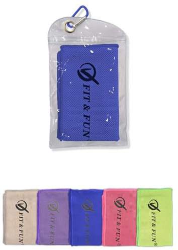 FIT&FUN Asciugamano Rinfrescante in Microfibra, Palestra, Sport all’Aperto, Padel, Tennis, Trekking, Nuoto e Yoga, Adatto al Viaggio e al Campeggio, con Borsa Impermeabile Rinfrescante BLU
