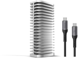 TERRAMASTER D1 SSD Pro 80 Gbps M.2 NVMe SSD-hölje, upp till 7061 MB/s, Hårddiskkabinett, Helaluminiumshölje med Effektiv Kylning, Ljudlös, Kompatibel med USB 4/3.2/3.1/3.0, Thunderbolt 5/4/3 (Disklös)